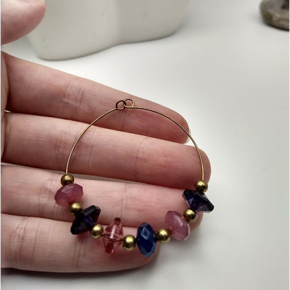 Gypsy jumble beaded‎ hoop necklace pendant